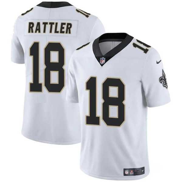Men & Women & Youth New Orleans Saints #18 Spencer Rattler White Vapor Limited Football Stitched Jersey->new york giants->NFL Jersey